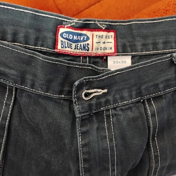 Old Navy Dark Wash Cargo-Style Jeans – Men’s 33x30 – Relaxed / Wide Leg Fit - Picture 4 of 4